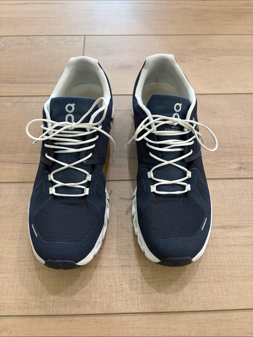 On Running Navy and White Men’s Athletic Sneakers